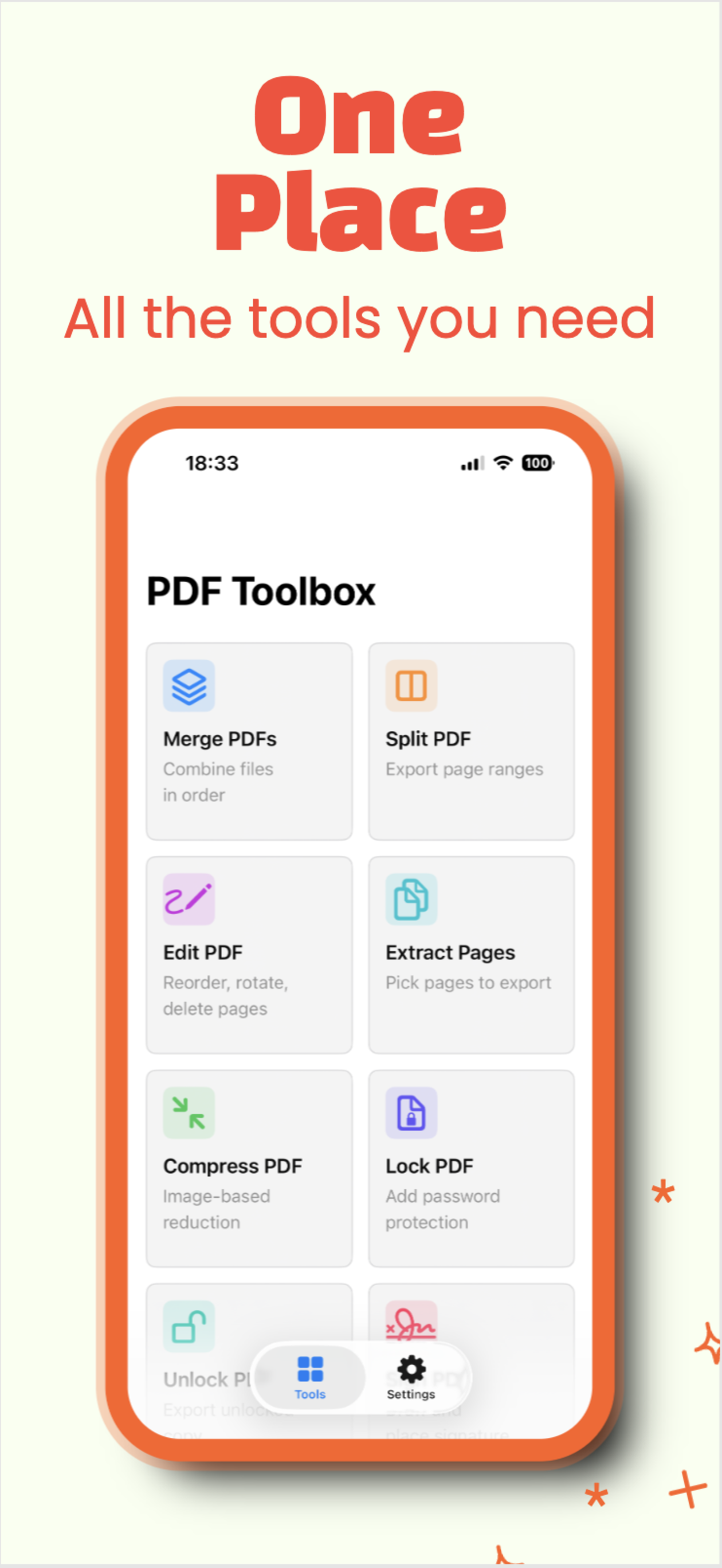PDF Toolbox tools screen